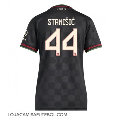 Camisa de Futebol Bayern Munich Josip Stanisic #44 Equipamento Alternativo Mulheres 2025-26 Manga Curta Camisa de Futebol Bayern Munich Josip Stanisic #44 Equipamento Alternativo Mulheres 2025-26 Manga Curta